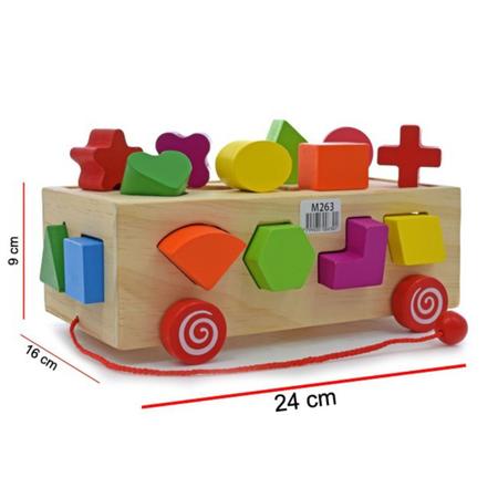 Carrinho Sorveteiro para Empurrar Brinquedo Educativo de Madeira - Cores  Sortidas Brinquedos de Madeira Bambalalão Brinquedos Educativos
