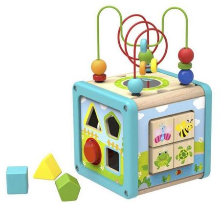Imagem de Brinquedo Educativo Cubo Atividades Multifuncional Caixa Aramado Jogo Meninos Meninas 18 Meses