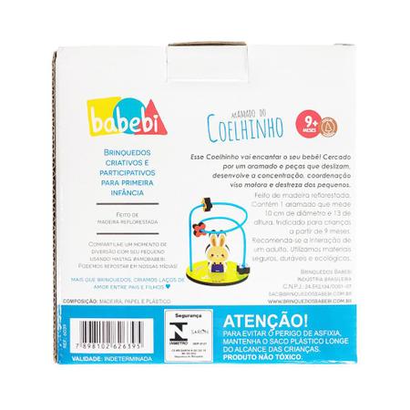 Aramado do Coelhinho - Brinquedo Educativo de Madeira, Babebi - Ioiô de  Pano Brinquedos Educativos