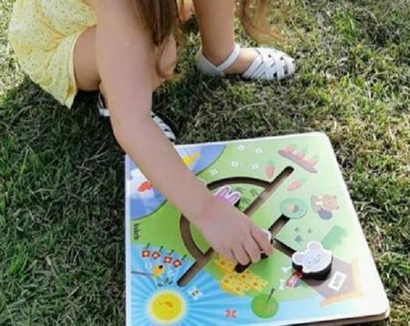 Brinquedo Educativo 2 Anos Madeira Labirinto No Campo Babebi