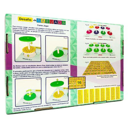 Brinquedo Educativo de Matemática Desafio da Tabuada 96 Pçs