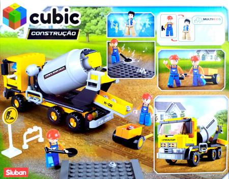 Imagem de Brinquedo Educativo de Montar Cenário de Construção com Betoneira 248pçs