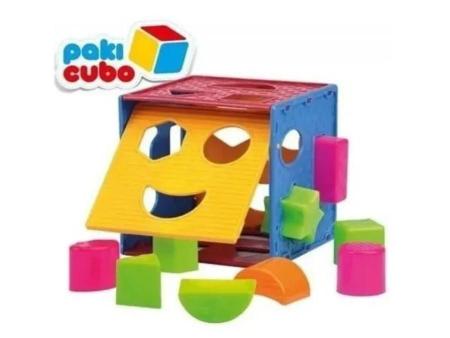 Imagem de Brinquedo Educativo Didático Cubo De Encaixe Formas Pakicubo Colorido - Paki Toys