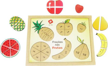 Brinquedo Educativo Pedagógico Frações nas Frutas Matemática 4 anos 21 peças