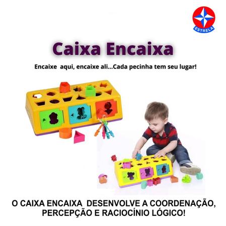 Jogo Caixa Encaixa Educativo Com 18 Peças 6 Chaves Estrela