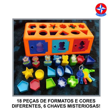 Caixa e Encaixa Baby Brinquedo Educativo de Atividades - Cores Sortidas  Brinquedos Bambalalão Brinquedos Educativos