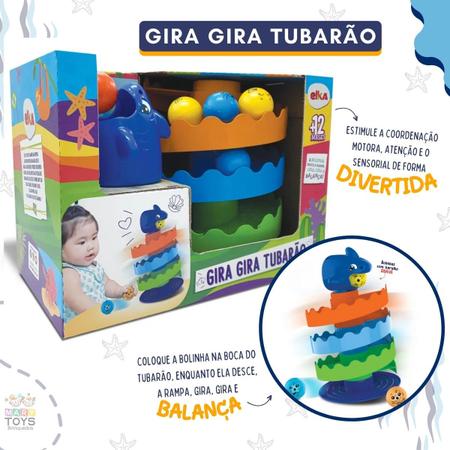 Imagem de Brinquedo Educativo Infantil Gira Gira Tubarão - Elka