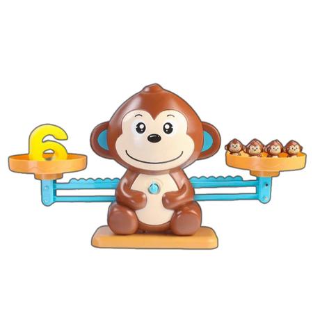Imagem de Brinquedo Educativo Jogo Balança Numérica Matemática Macaco