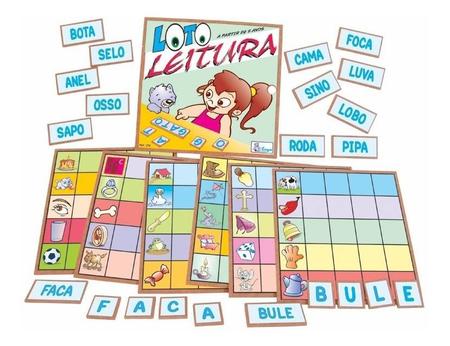 Loto Leitura em MDF Loto Leitura Material Educativo