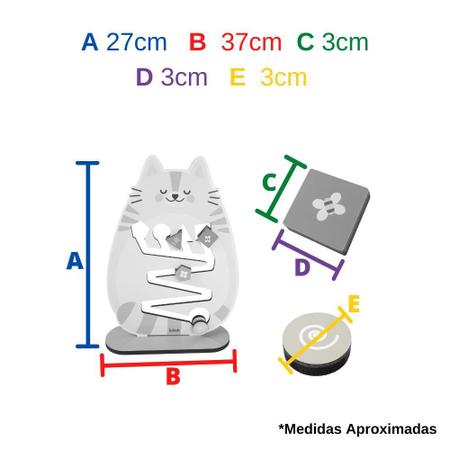 Brinquedo Educativo Madeira Rolando Figuras Com O Gatinho Babebi