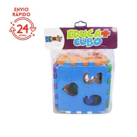 Cubo Didático Jogo De Encaixe As Peças Crianças Bebe 1 Ano - Kendy - CP