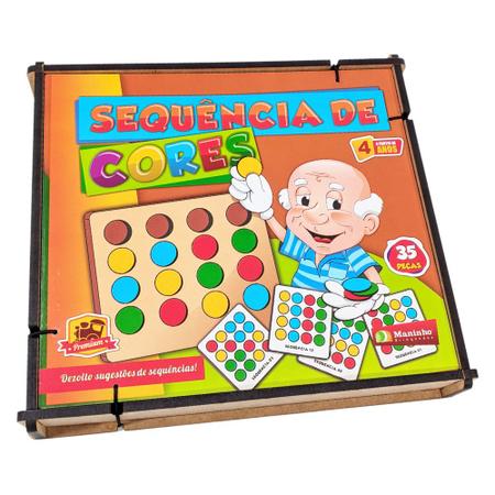 Brinquedo Educativo Jogo Pedagógico Sequência De Cores MDF - Maninho -  Brinquedos Educativos - Magazine Luiza