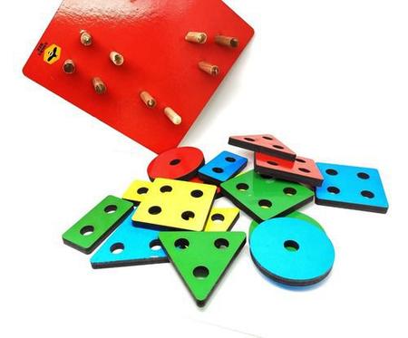 Jogo Puzzle Geométrico - Formas  Brinquedo Educativo Montessori