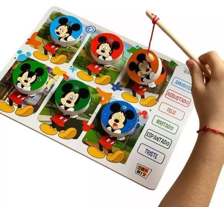 Imagem de Brinquedo Educativo Pescaria Emoções Tabuleiro Autista Cores