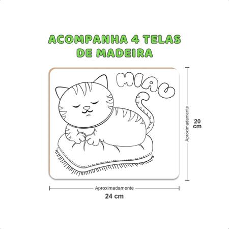 Imagem de Brinquedo Educativo Pintura Pets Cavalete Tintas Telas Jogo Infantil Coordenação Motora Criatividade - Nig 0441