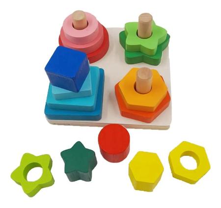 Encaixe Formas Geométricas, Brinquedo Educativo Montessori