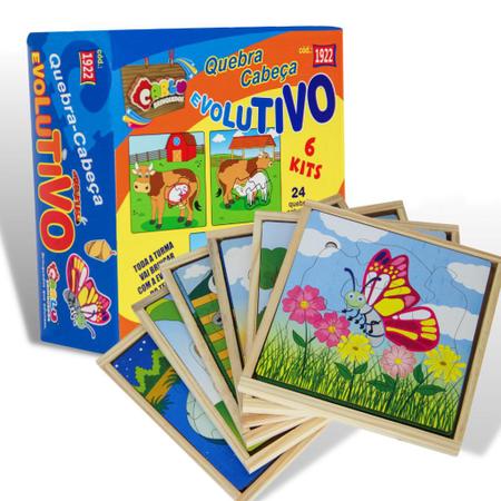 Brinquedo Educativo Quebra Cabeça Evolutivo Kit 6 Jogos - CARLU - CARLU  BRINQUEDOS - Brinquedos Educativos - Magazine Luiza