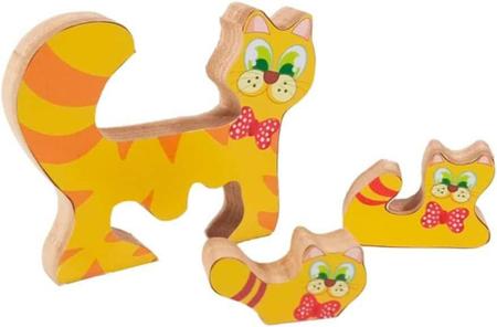 Quebra-Cabeça Infantil Gato Brinquedo Educativo em MDF - Tralalá 4 Kids