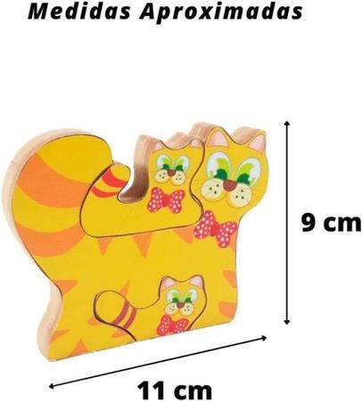 Jogo de encaixe didatico trem e gato de madeira mdf com 13 pecas 31x24cm -  CONECTA - Brinquedos Educativos - Magazine Luiza