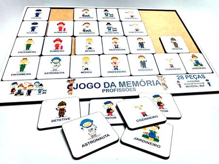 Brinquedo Educativo Tabuleiro Jogo Da Memória Profissões Mdf - Mega Impress  - MEGA IMPRESS - Papelaria, Copos Personalizados, Gráfica Rápida e Muiiito  mais