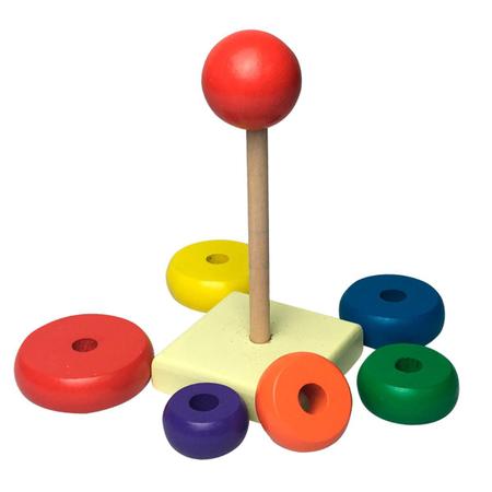 Brinquedo Educativo Torre Colorida Blocos de Montar 8 peças em Madeira -  Spider - Brinquedos de Montar e Desmontar - Magazine Luiza