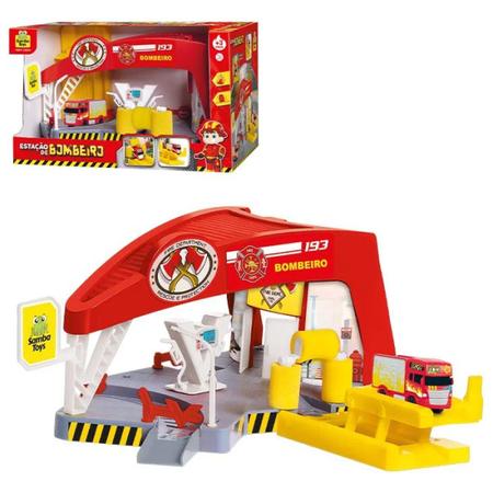 Imagem de Brinquedo Estação Bombeiro Fire Station Vermelho Samba Toys