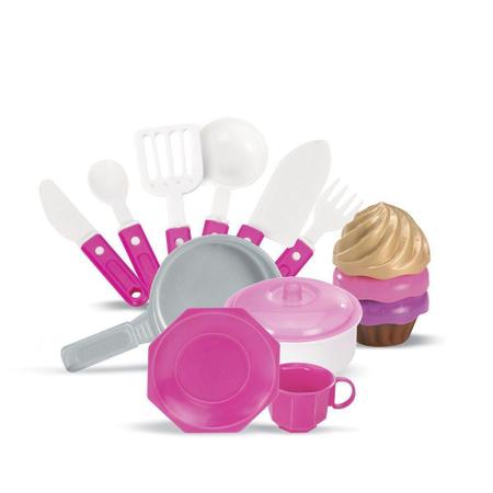 Imagem de Brinquedo Fogão Cozinha Infantil Menina Meg mais Capcake Panela e Acessorios som Luzes - Magic Toys