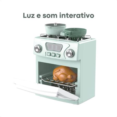 Imagem de Brinquedo Fogão Mini Cozinha com Luz Som Interativo Faz de Conta Infantil - Fenix Brinquedos LKC-990