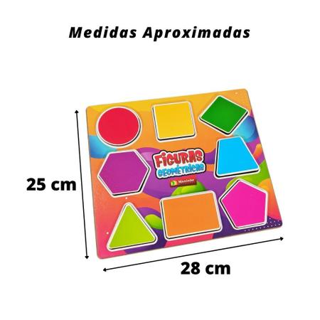 Dominó Educativo Formas Geométricas Pedagógico Em Madeira MDF Escolar  Maninho Brinquedos