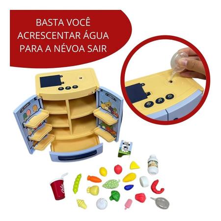 Imagem de Brinquedo Geladeira Infantil Com Luz Importway Solta Fumaça