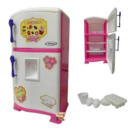 Imagem de Brinquedo Geladeira Infantil Grande Duplex Pop Casinha Flor