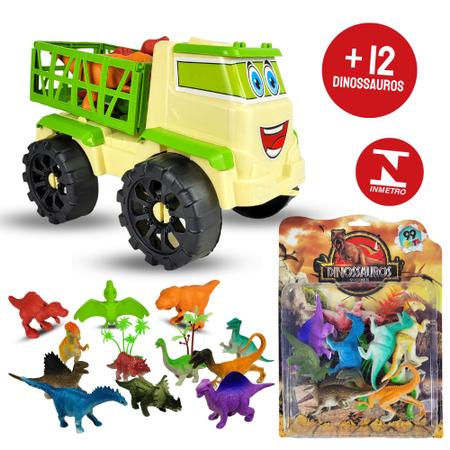 Caminhão Gigante T-rex Safari - Rodas Livres De 48cm + Dinos