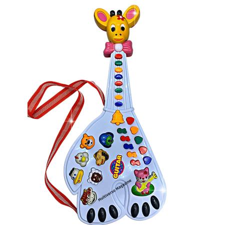 Brinquedo Guitarra Musical Girafa Teclado Infantil Som