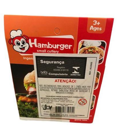 Mini Chef Hamburguer 18 Peças Brinquedo Educativo Comidinha de Faz de Conta