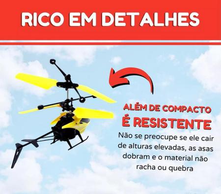 Imagem de Brinquedo Helicóptero Voa Drone Sensor Infantil Recarregável