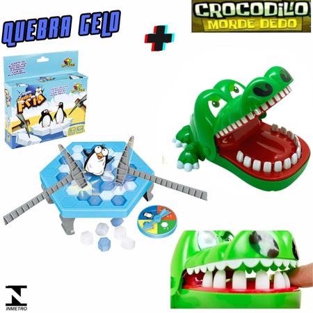 Imagem de Brinquedo Infantil 2 Jogos Crocodilo e Quebra Gelo Pinguim