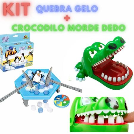 Imagem de Brinquedo Infantil 2 Jogos Crocodilo e Quebra Gelo Pinguim