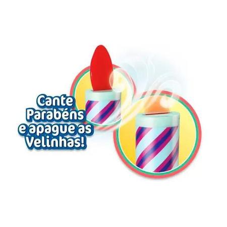 Brinquedo de bolo de aniversário para crianças fingem jogar jogo de comida  com luz (82pcs)