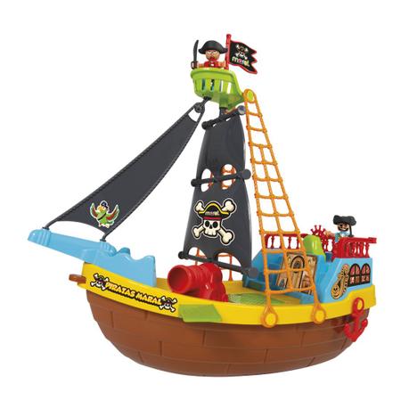Imagem de Brinquedo Infantil Barco Pirata Com Rodinhas 23 Peças Maral