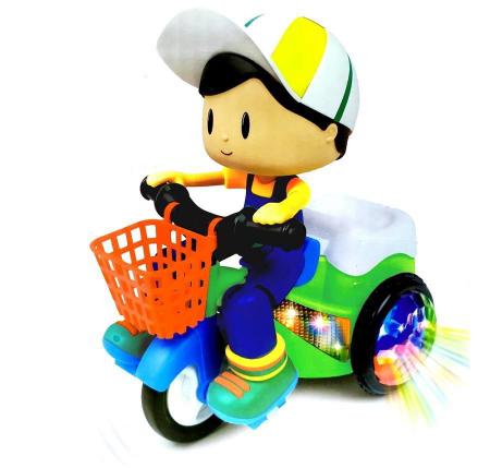 Brinquedo Infantil Bicicleta Empina Gira 360 Sons Luz Verde - Fungame Imagem de Brinquedo Infantil Bicicleta Empina Gira 360 Sons Luz Verde
