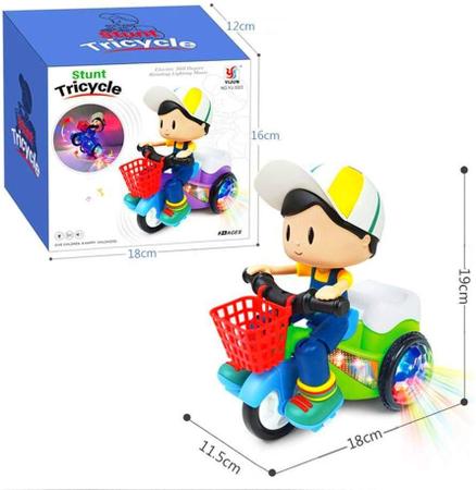 Imagem de Brinquedo Infantil Bicicleta Empina Gira 360 Sons Luz Verde