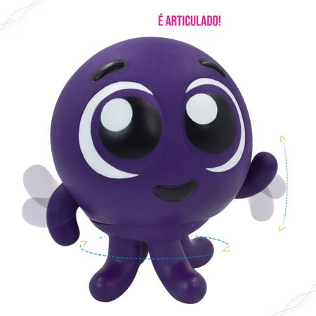 Lider Boneco Pow, Bolofofos, Líder, Vinil, 14 cm, Roxo