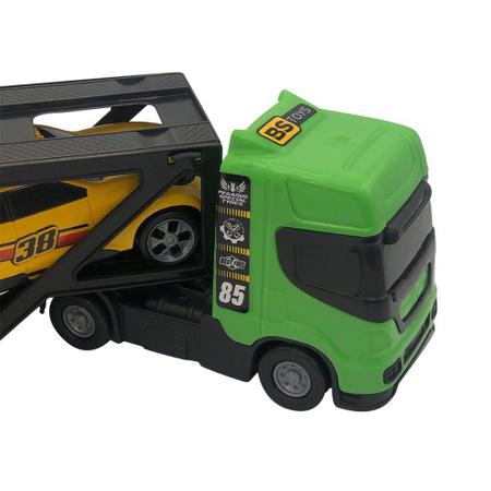 Caminhão Brinquedo Infantil Cegonha Miniatura + 4 Carrinhos - Bs Toys