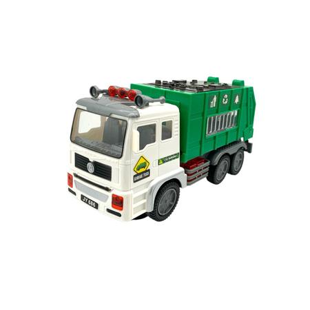 Modelo de caminhão de lixo infantil, carrinho de brinquedo em liga