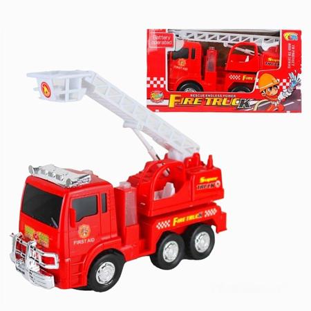 Brinquedo Infantil Caminhão Bombeiro Grande - Com Som - Mercotoys - Caixa
