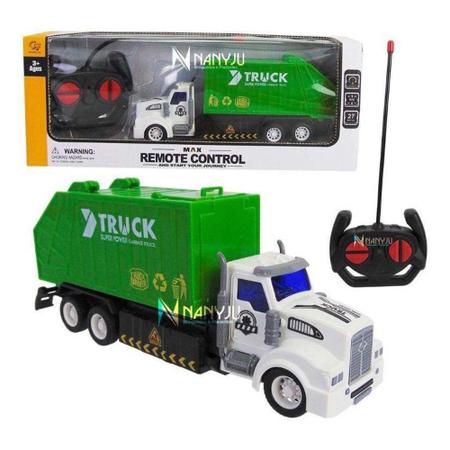 Imagem de Brinquedo Infantil Carrinho Controle Remoto Caminhão de Lixo - DATERRA