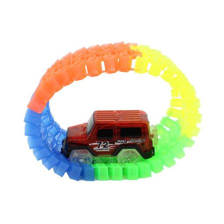 Brinquedo Infantil Carrinho e Pista Fluorescente c/ 150 peças - BBR