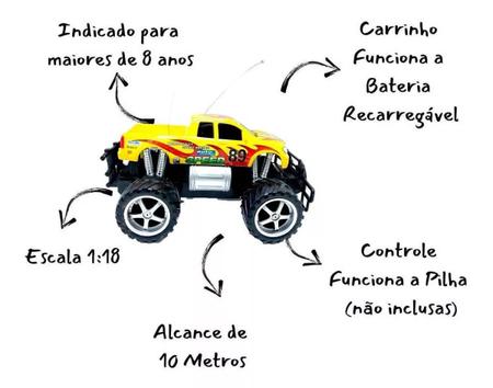 Carrinho Giant Four Controle Remoto - CKS Toys - Bateria Recarregável Pick  Up Picape Caminhonete - Carrinho de Controle Remoto - Magazine Luiza