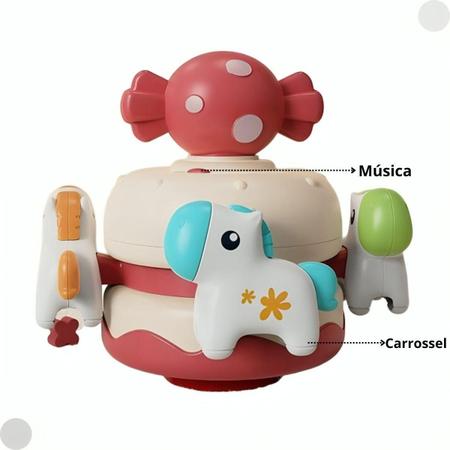 Imagem de Brinquedo Infantil Carrosel Musical Baby Rosa 684R - Fenix