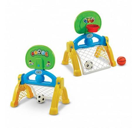 Jogo 2 x 1 Futebol e Basquete Infantil Portátil com Acessórios Jogos e  Desafios Bambalalão Brinquedos Educativos